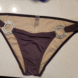 Victoria's Secret Purple Bikini Bottom with Silver Accents